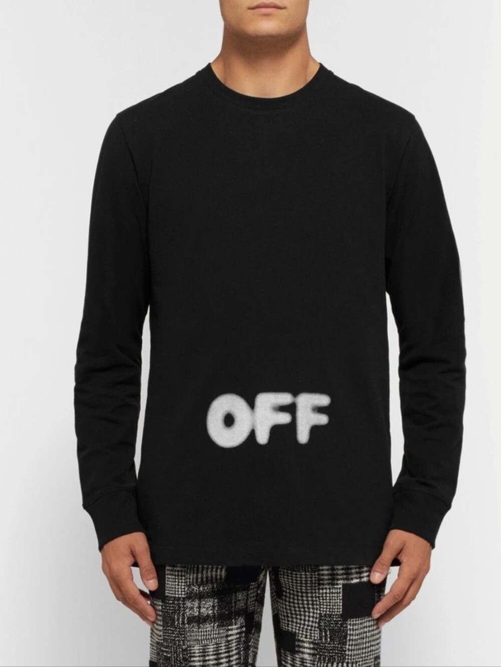 Off-White KidMoGraph Logo Print Cotton Jersey T-Shirt Black Size Small